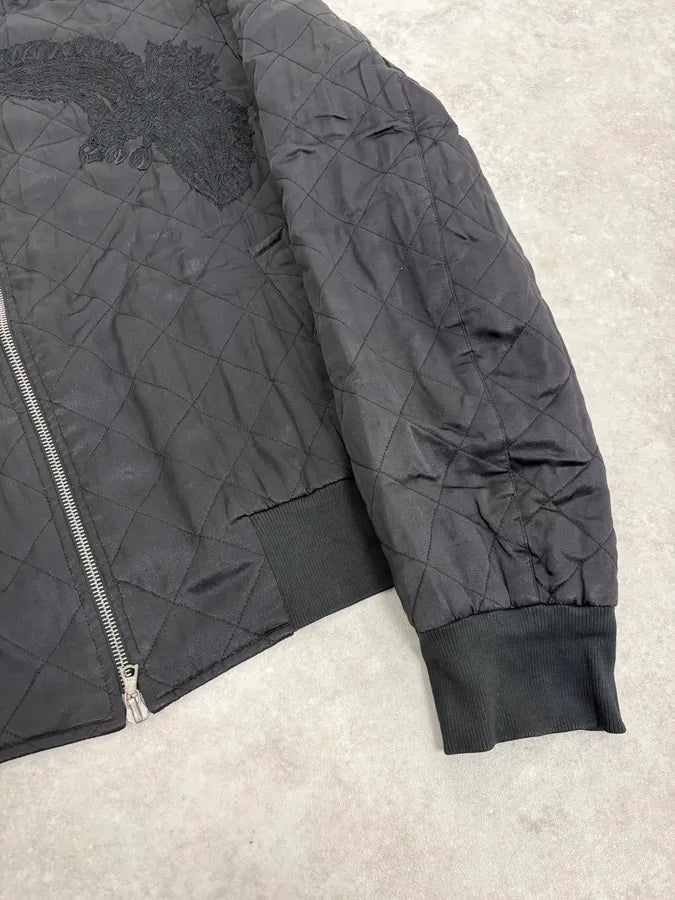 Dries Van Noten Eagle Black Quilted Bomber Light Jacket IwGAFsi 7