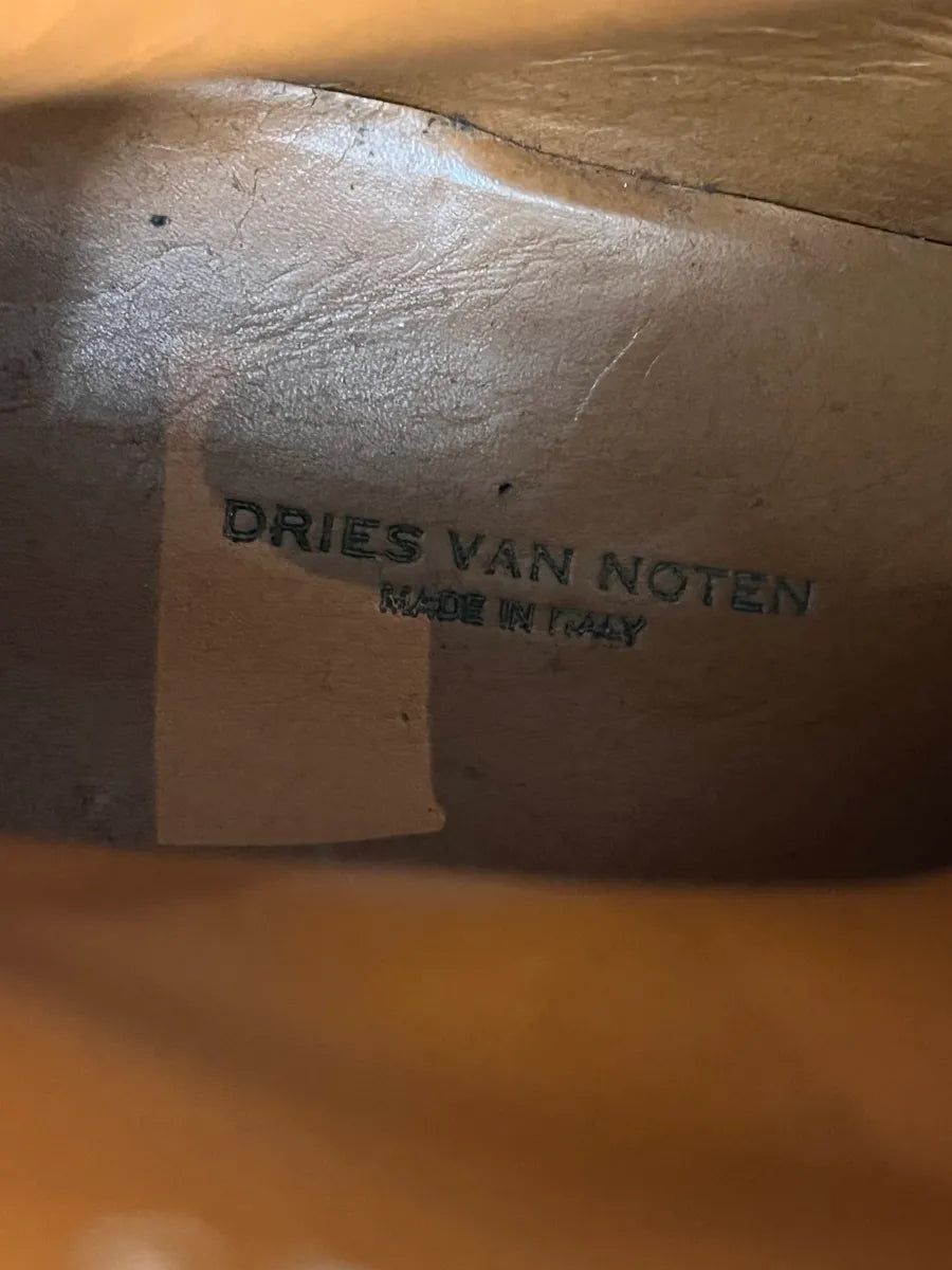 Dries Van Noten Eroded Buckle Strap Black Leather Boots EabQplP 8