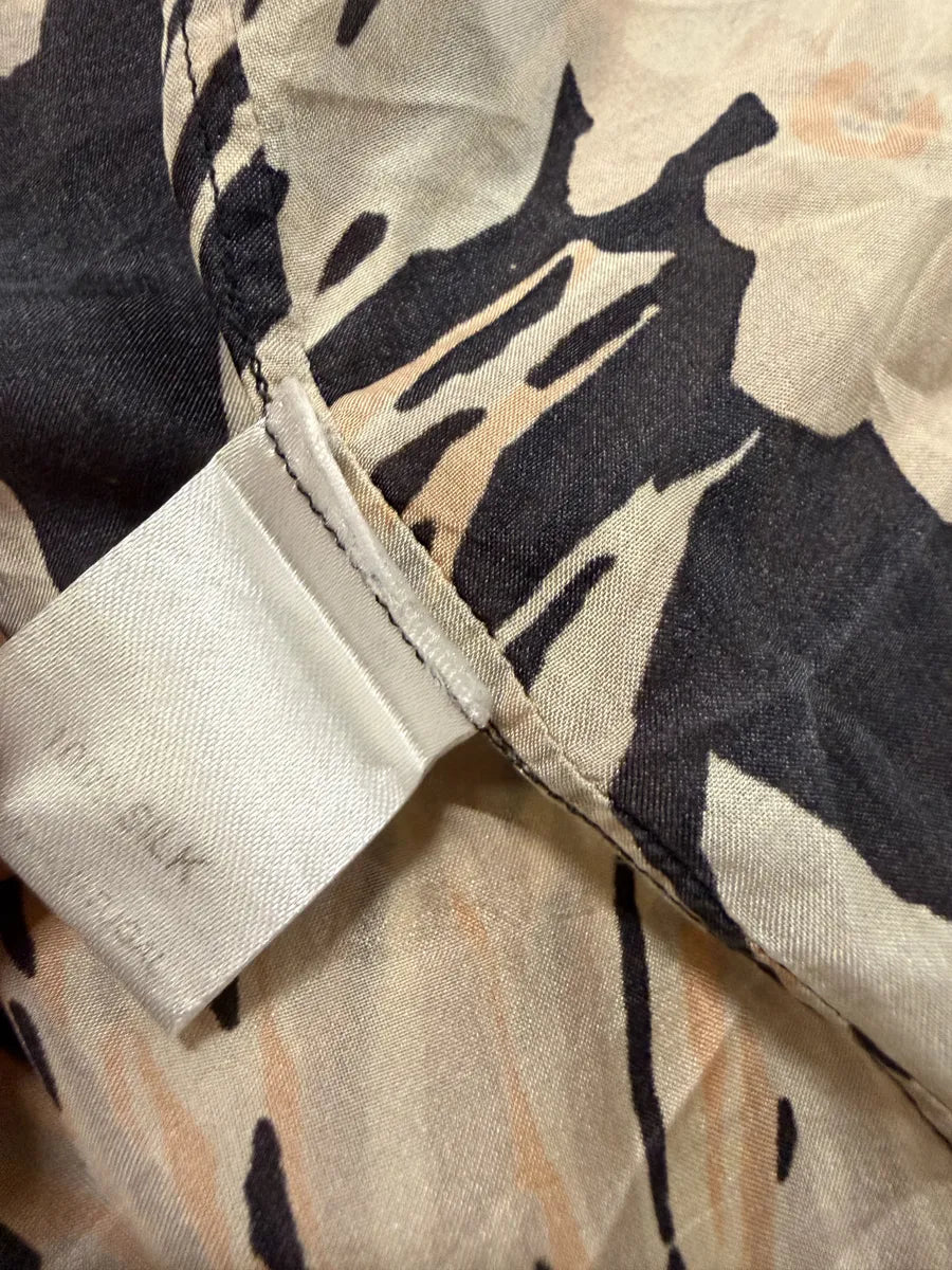 Dries Van Noten Floral Beige & Black Silk Shirt vjxIcVR 10