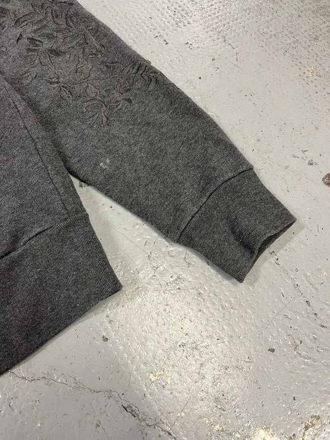 Dries Van Noten Floral Embroidered Grey Zip-Up Sweater ylIform 5