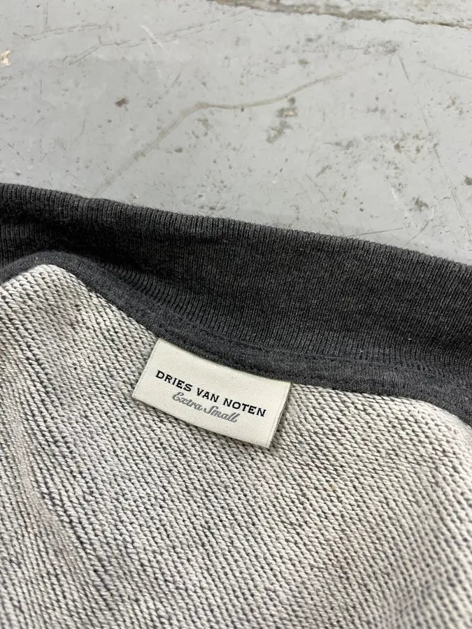 Dries Van Noten Floral Embroidered Grey Zip-Up Sweater ylIform 8
