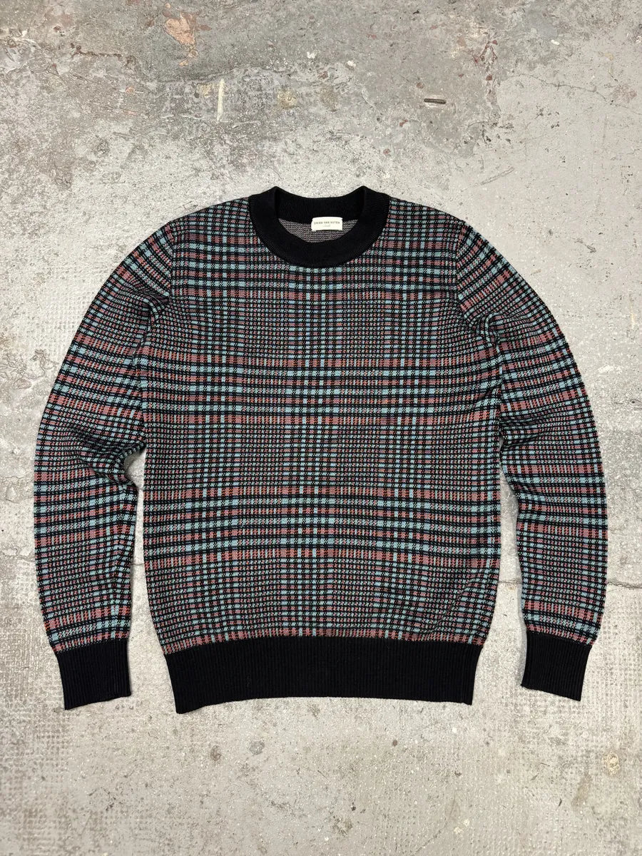 Dries Van Noten Geometrical Pattern Wool Knit Sweater BwTVQtq 0