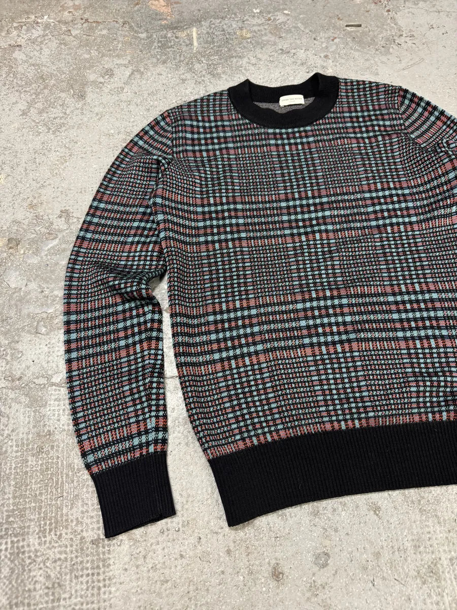 Dries Van Noten Geometrical Pattern Wool Knit Sweater BwTVQtq 4