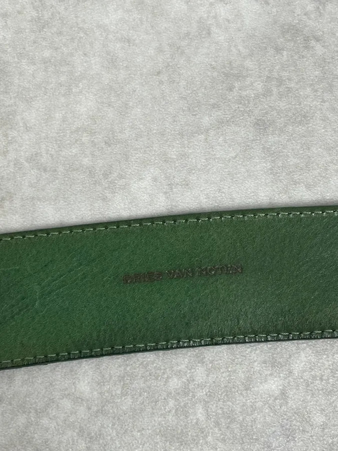 Dries Van Noten Green Python Leather Belt sutiwwz 5