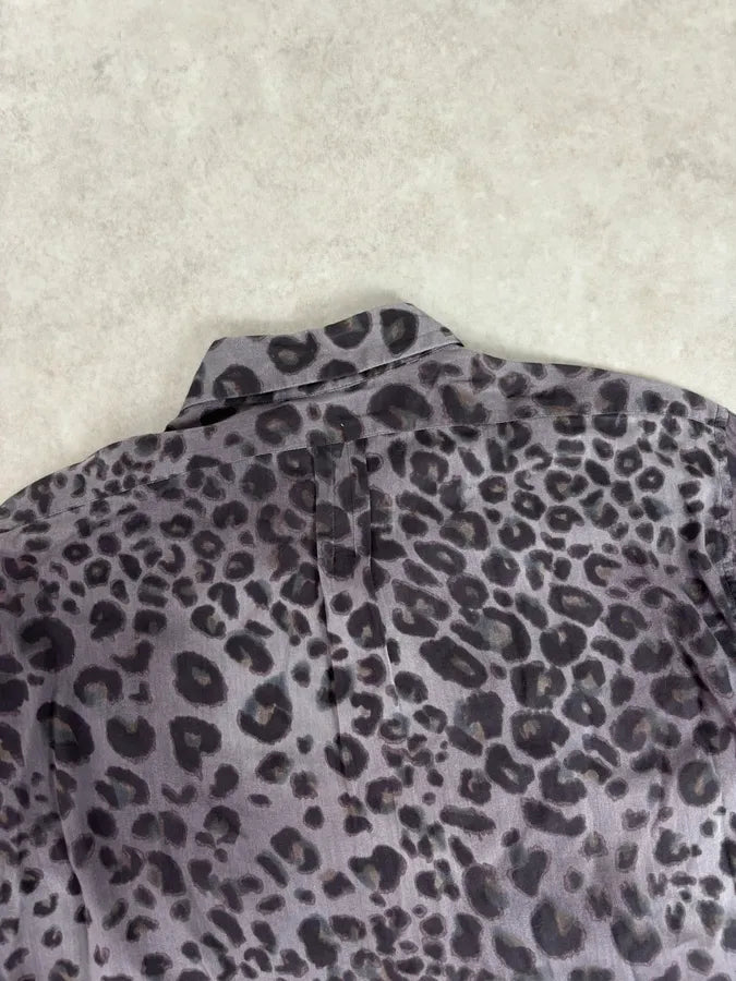Dries Van Noten Grey & Black Leopard Print Shirt qxeORTu 5
