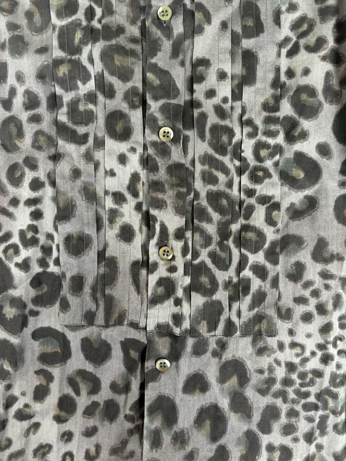 Dries Van Noten Grey & Black Leopard Print Shirt qxeORTu 8