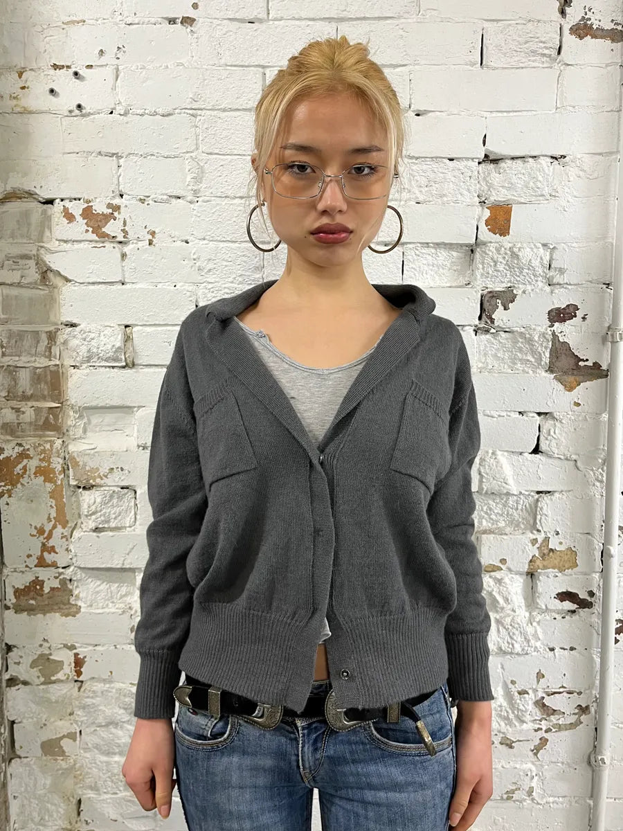 Dries Van Noten Grey Alpaca Buttoned Cardigan QxFersQ 0