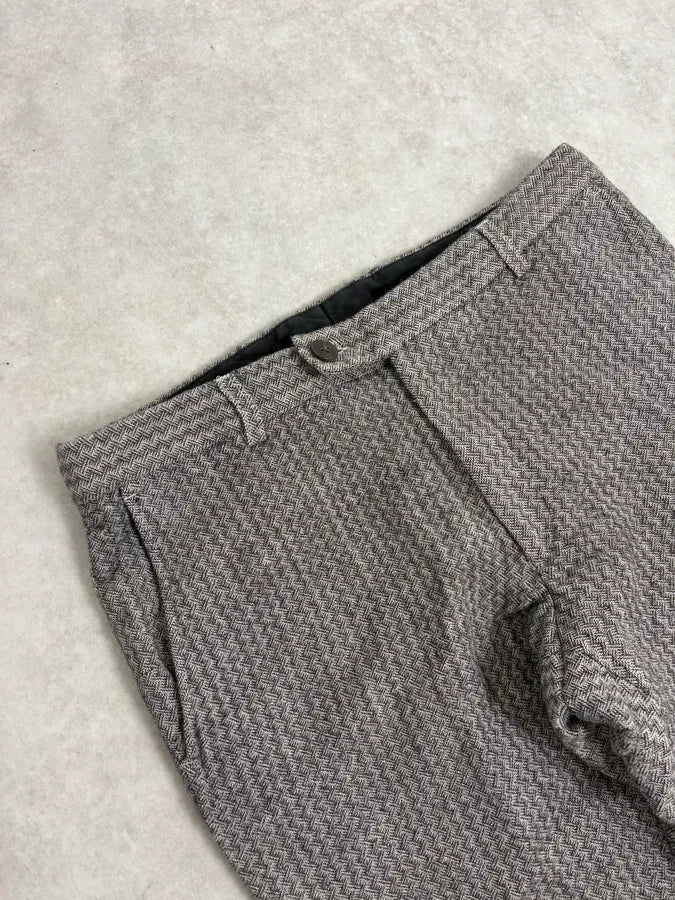 Dries Van Noten Grey Classy Wool Mozaic Pants zvsyZyC 5