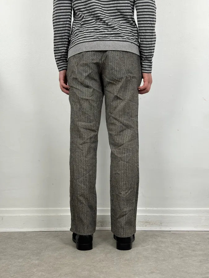 Dries Van Noten Grey Classy Wool Mozaic Pants zvsyZyC 3