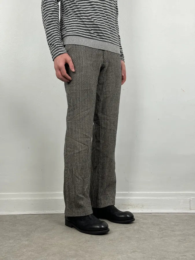 Dries Van Noten Grey Classy Wool Mozaic Pants zvsyZyC 2