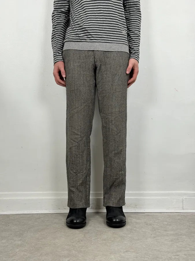 Dries Van Noten Grey Classy Wool Mozaic Pants zvsyZyC 1
