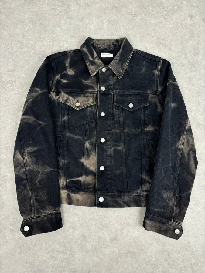 Dries Van Noten Grey Cotton Acid Wash Denim Jacket nJQTSqa 0