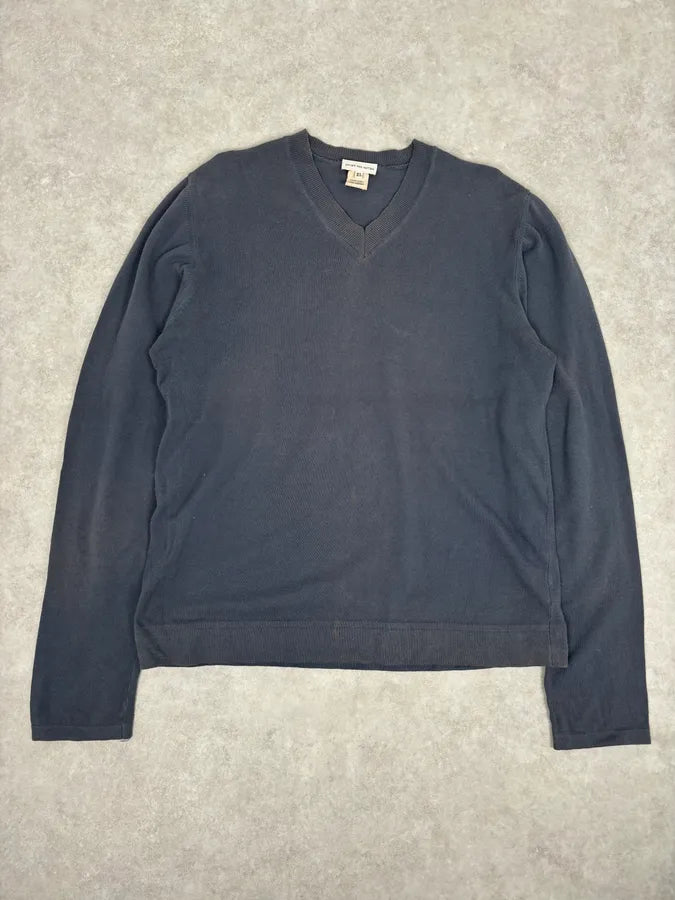 1990s Dries Van Noten Blue Grey V-Neck Sweater  zVeHABo 0