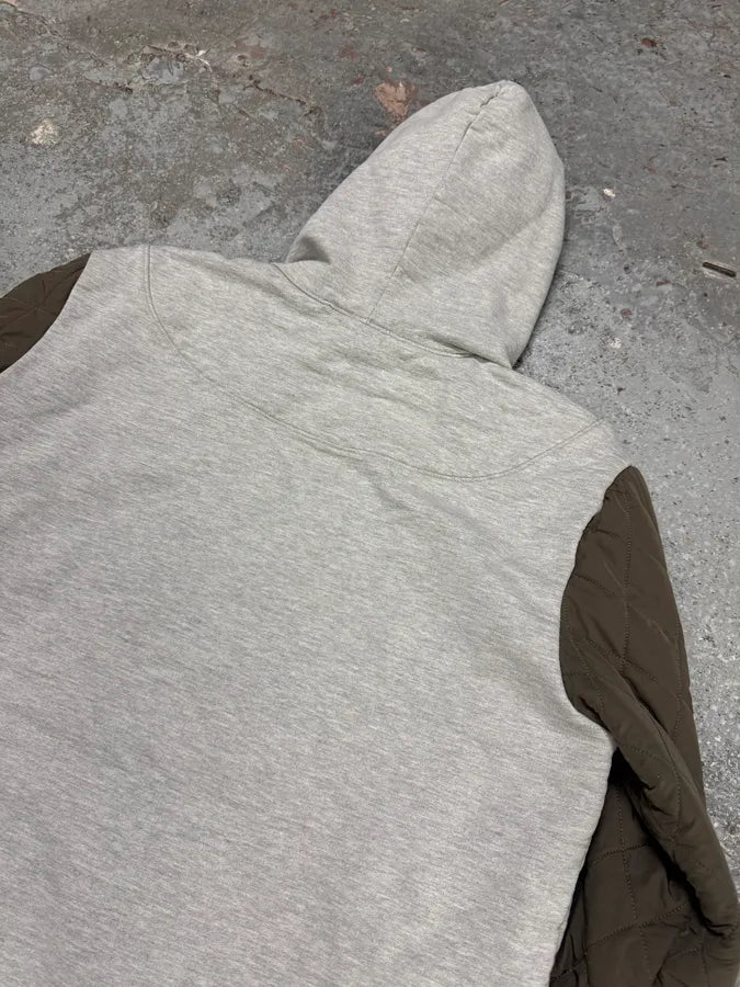 Dries Van Noten Grey Hybrid Puffer Sleeves Zip-up Sweater Jacket (L) 11