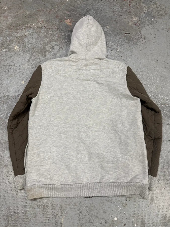 Dries Van Noten Grey Hybrid Puffer Sleeves Zip-up Sweater Jacket (L) 5