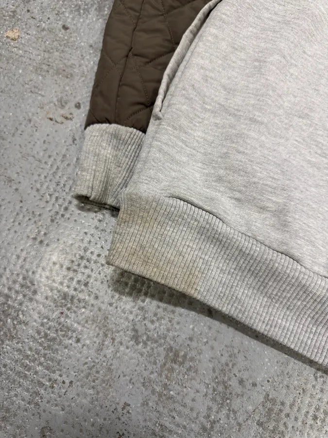 Dries Van Noten Grey Hybrid Puffer Sleeves Zip-up Sweater Jacket (L) 6