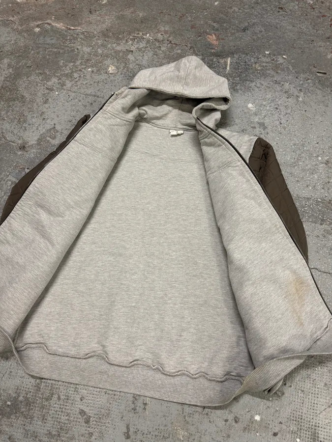 Dries Van Noten Grey Hybrid Puffer Sleeves Zip-up Sweater Jacket (L) 7