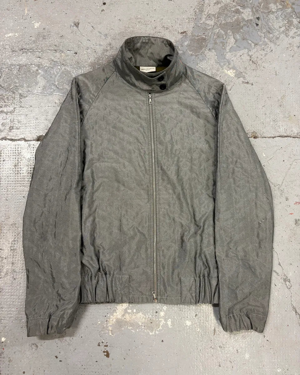 Dries Van Noten Grey Silk Quilted Jacket LmZjOJq 0