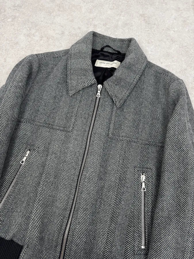 Dries Van Noten Grey Wool Classy Bomber Jacket AyHAhEK 4