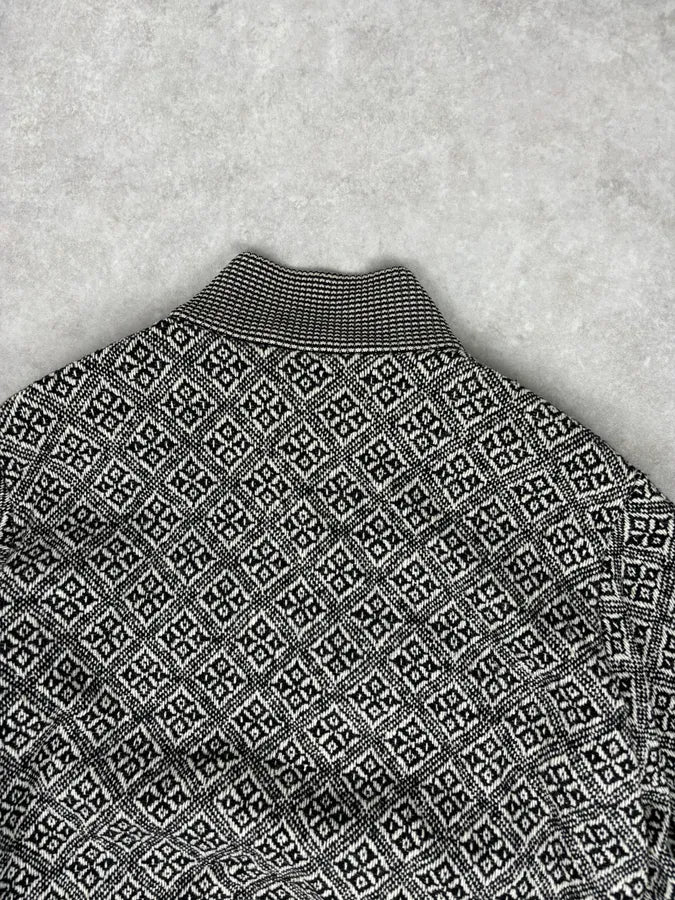 Dries Van Noten Grey Wool Jacquard Zip-up Jacket fSHwJWa 5