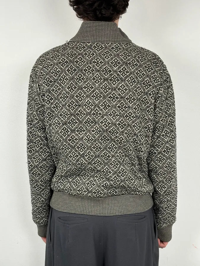 Dries Van Noten Grey Wool Jacquard Zip-up Jacket fSHwJWa 2