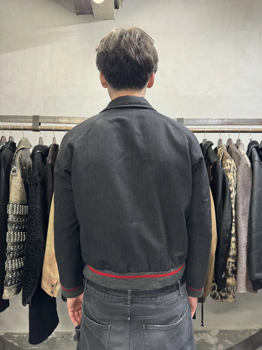 Dries Van Noten Grey Wool Lined Bomber Jacket (L) cZWimaZ 2