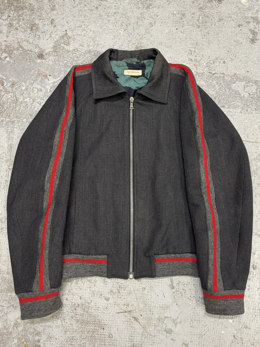 Dries Van Noten Grey Wool Lined Bomber Jacket (L) cZWimaZ 0