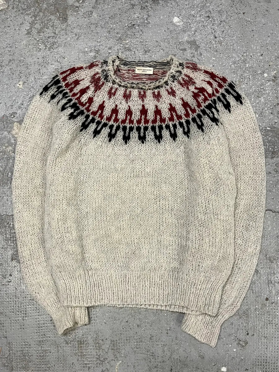 Dries Van Noten Grey Wool Royal Neck Sweater (M) KZKvMQe 0
