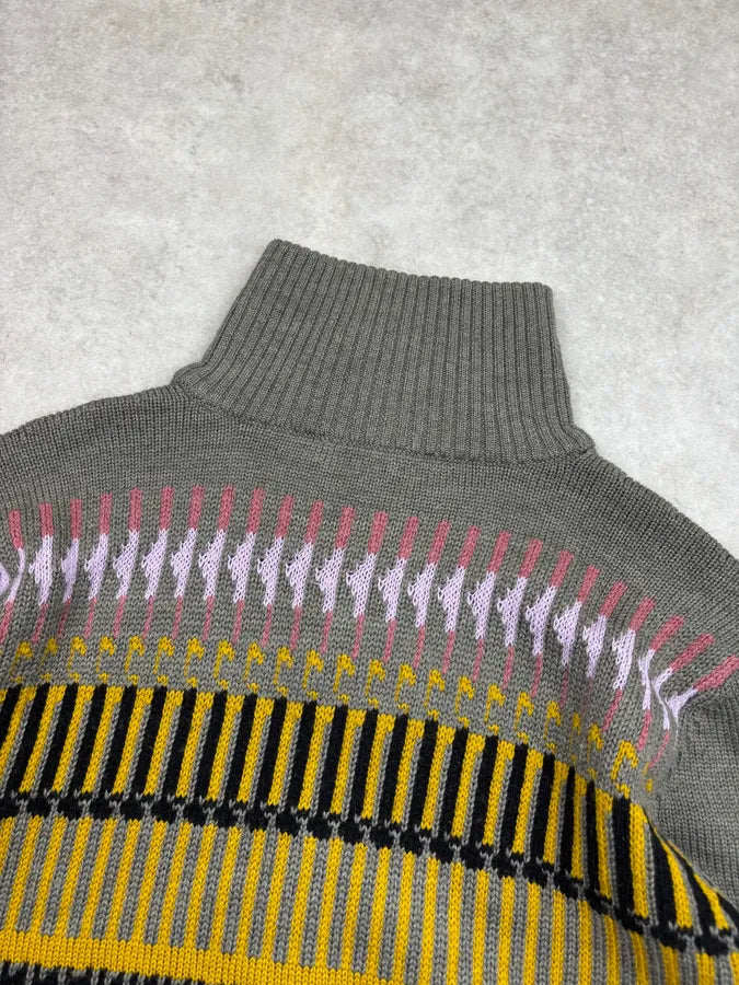 Dries Van Noten Grey Wool Yellow Striped Cardigan TVTUkeh 5