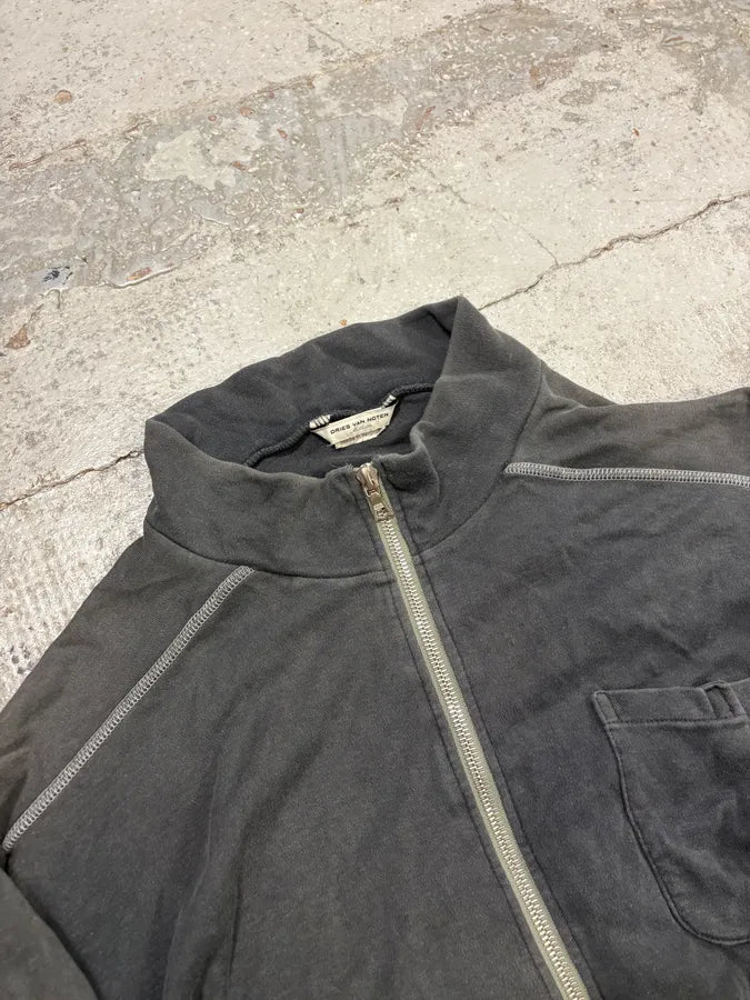 Dries van Noten Grey Zip Cargo Track Sweater  QCppAXR 4