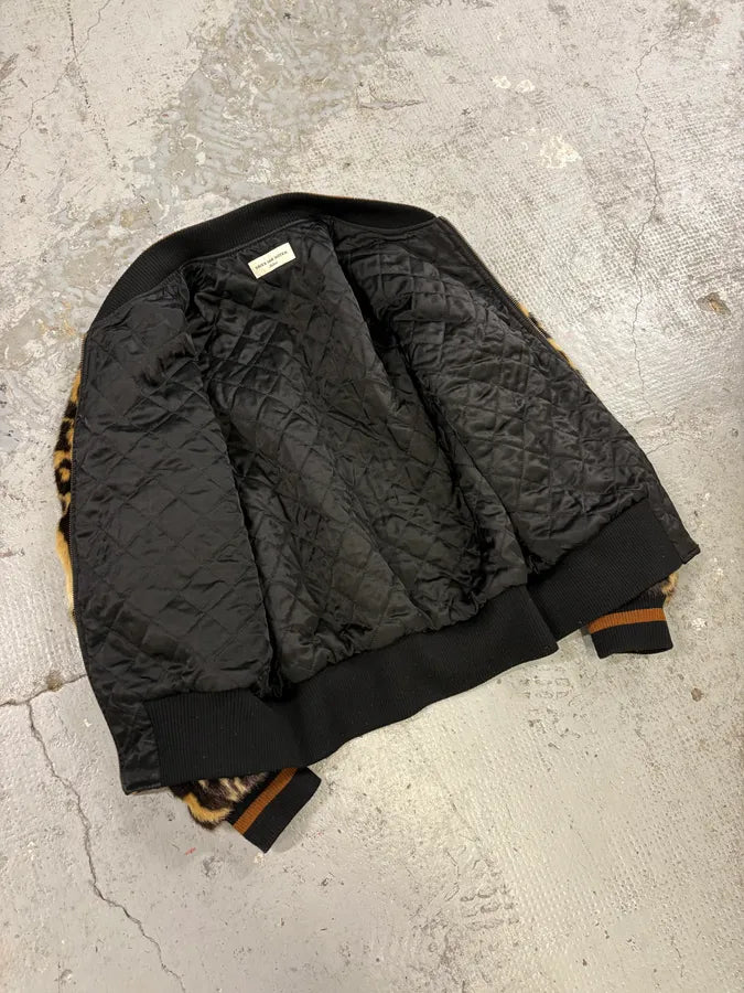Dries Van Noten Hybrid Leopard Camel Bomber Jacket ysbZvsF 6