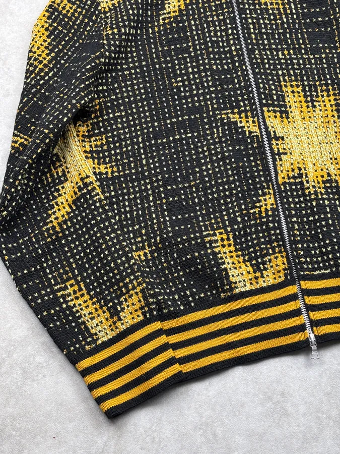 Dries Van Noten Black & Yellow Sun Galaxy Zip-up Sweater sAfDUfk 9