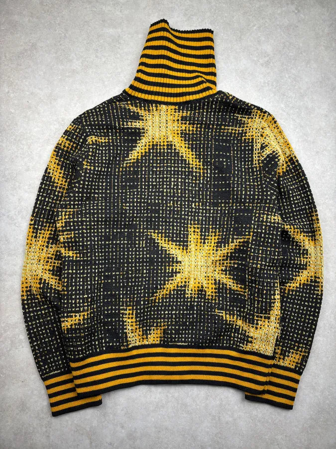 Dries Van Noten Black & Yellow Sun Galaxy Zip-up Sweater sAfDUfk 3