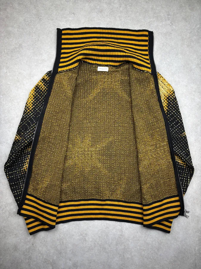 Dries Van Noten Black & Yellow Sun Galaxy Zip-up Sweater sAfDUfk 7
