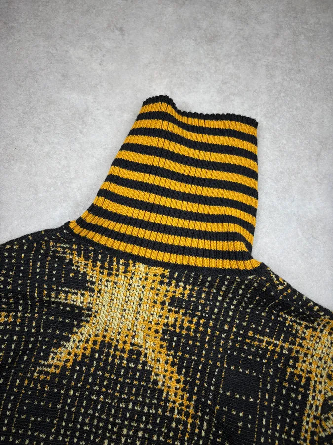 Dries Van Noten Black & Yellow Sun Galaxy Zip-up Sweater sAfDUfk 5