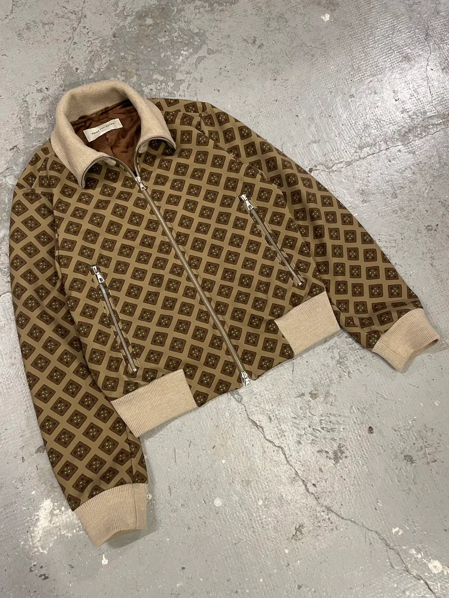 Dries Van Noten Jacquard Beige Zip-up Sweater (M) 5