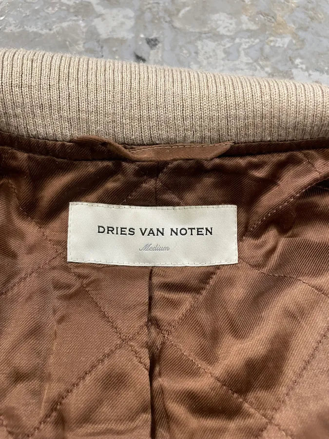 Dries Van Noten Jacquard Beige Zip-up Sweater (M) 9