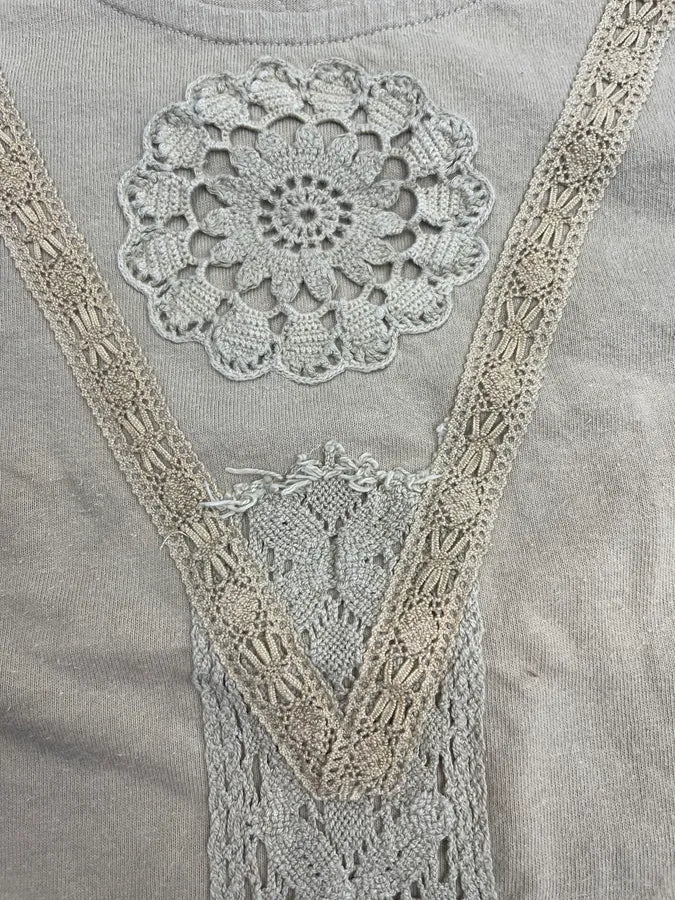 2000s Dries Van Noten Khaki Cotton Lace Embroidered Tank Top XZOhmDC 4