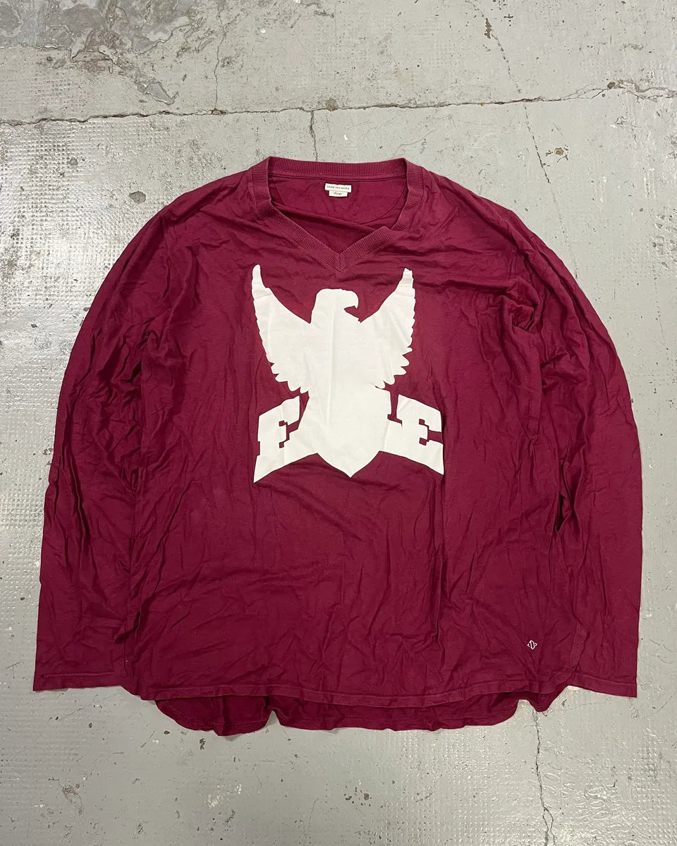 Dries Van Noten Large Bordeaux Eagle V Neck Longsleeves VUAuYgv 3