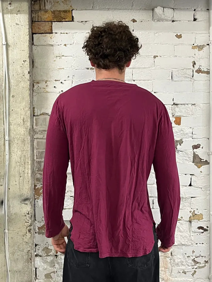 Dries Van Noten Large Bordeaux Eagle V Neck Longsleeves VUAuYgv 2