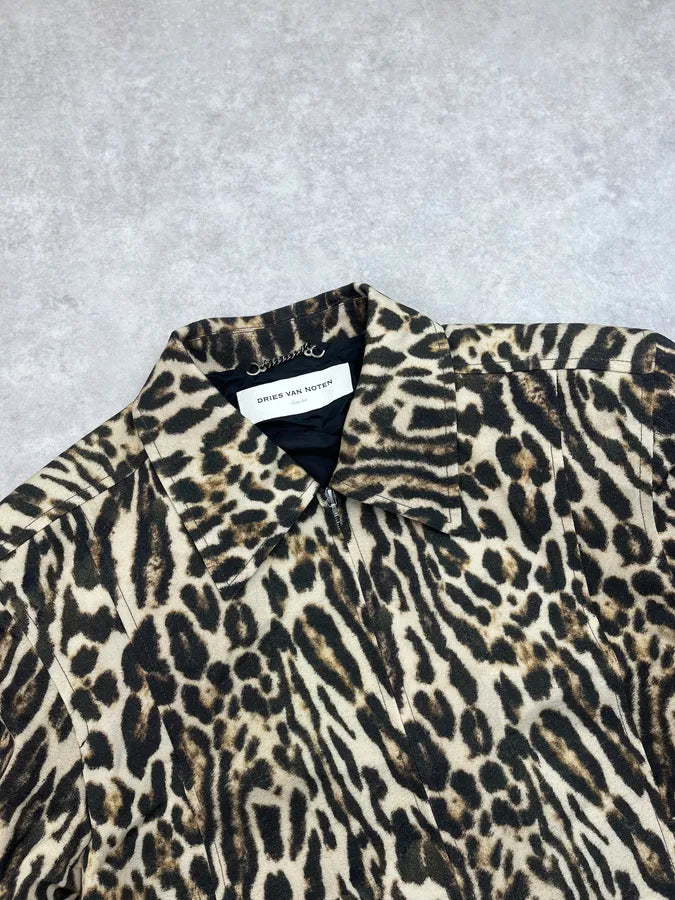 SS2020 Dries Van Noten Leopard Zip-up Bomber Jacket ytopNVm 5