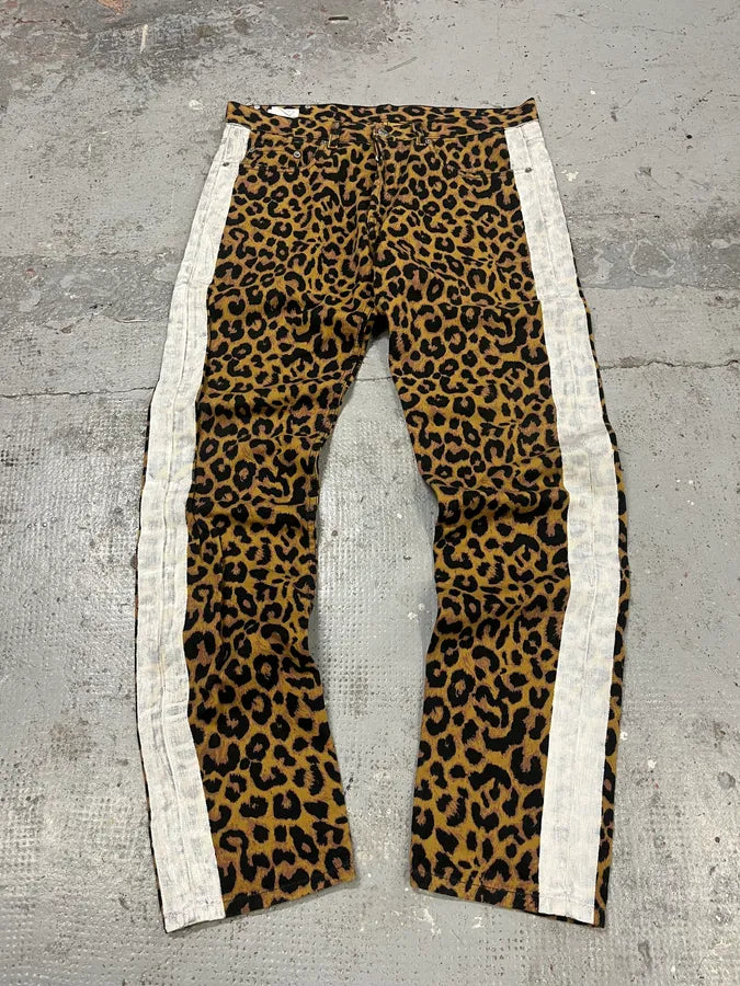 Dries Van Noten Leopard Print Camel Jeans uvfOPAy 0