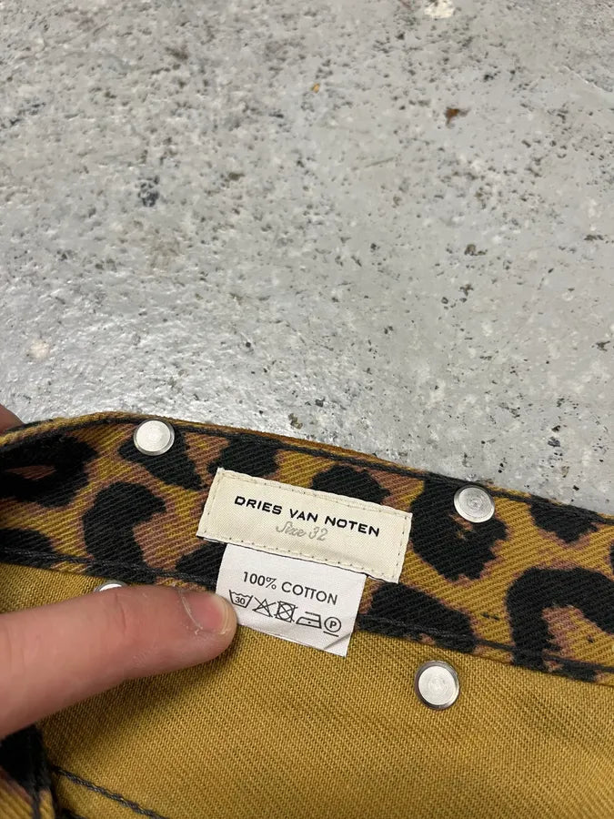 Dries Van Noten Leopard Print Camel Jeans uvfOPAy 11