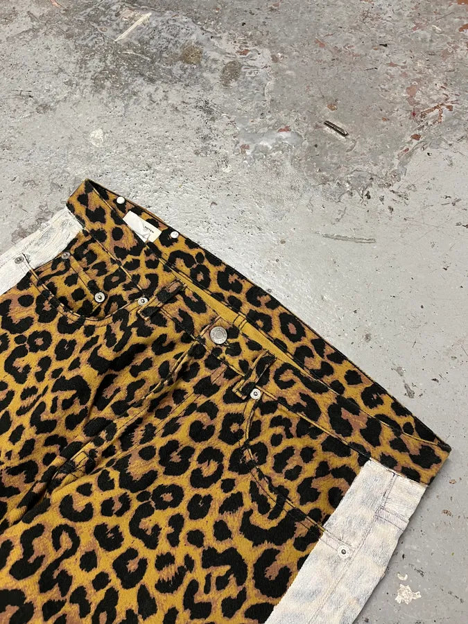 Dries Van Noten Leopard Print Camel Jeans uvfOPAy 5