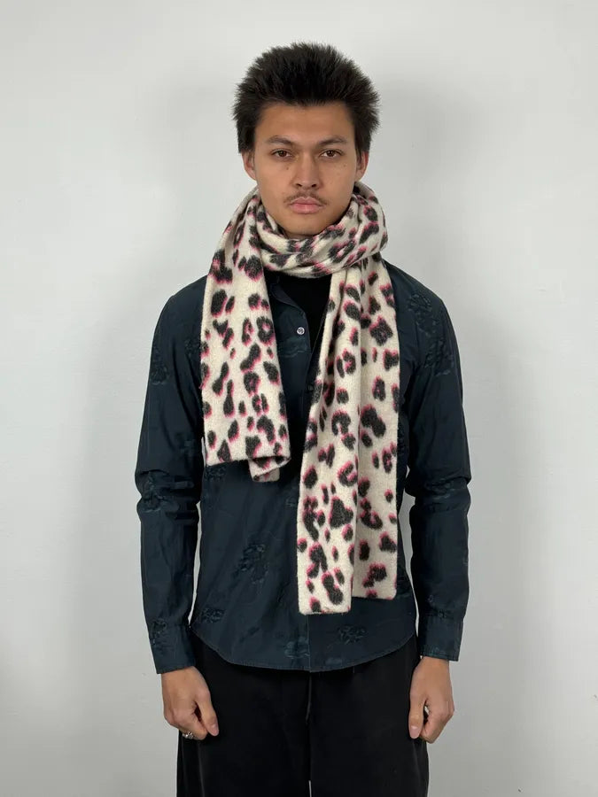 Dries Van Noten Leopard Print White Scarf XJpVsFN 1