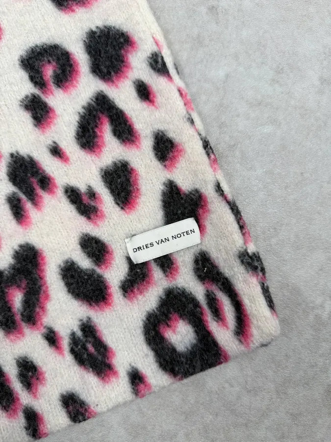 Dries Van Noten Leopard Print White Scarf XJpVsFN 4