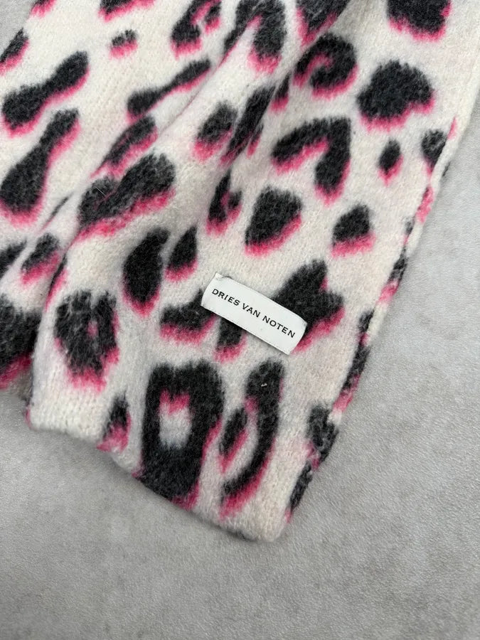 Dries Van Noten Leopard Print White Scarf XJpVsFN 5