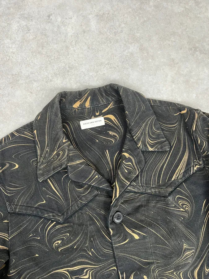 Dries Van Noten Marble Effect Black Jacket aoVcyCa 3