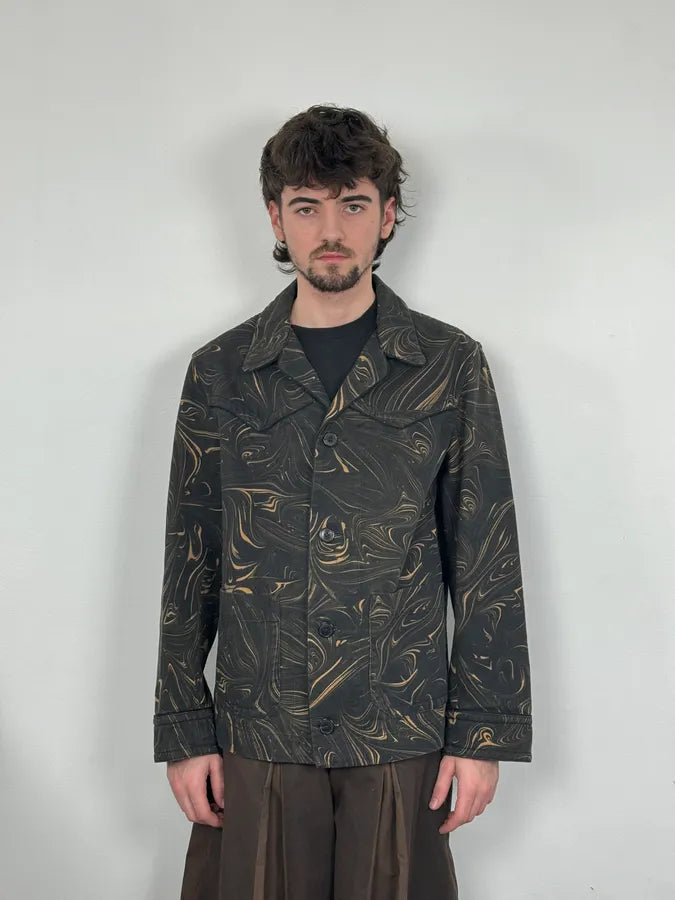 Dries Van Noten Marble Effect Black Jacket aoVcyCa 1