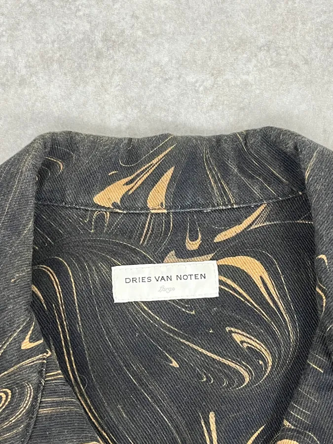 Dries Van Noten Marble Effect Black Jacket aoVcyCa 5
